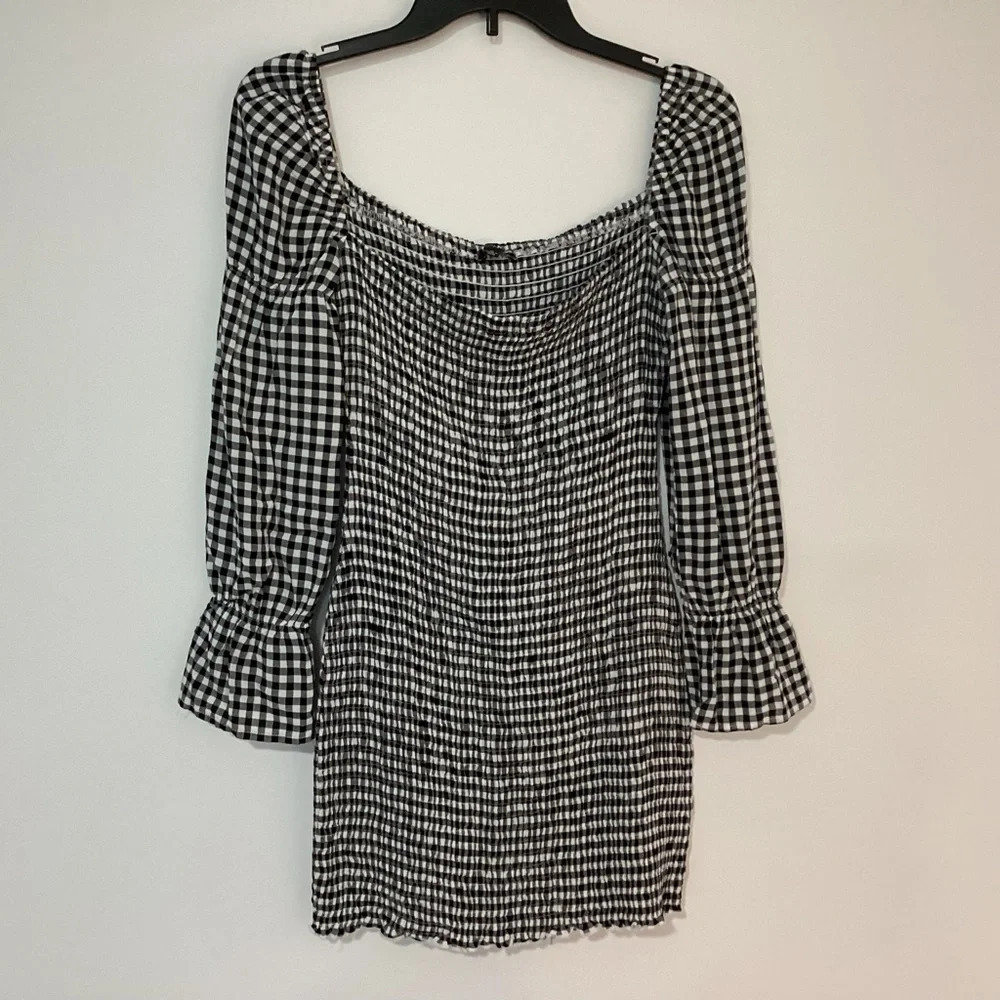 Fashion Nova Smocked Gingham Dress